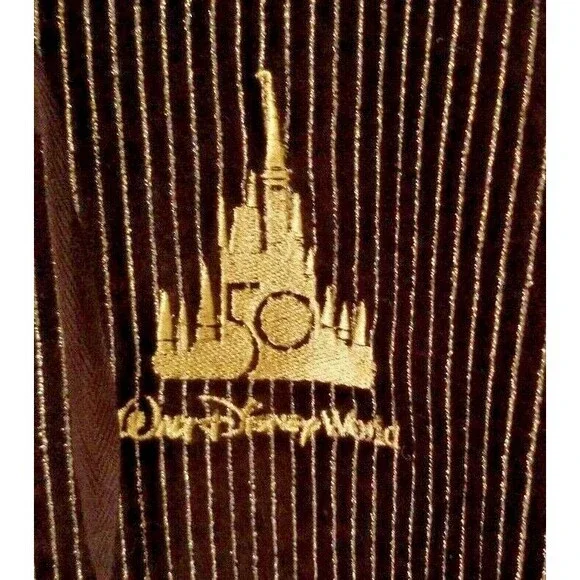 DisneyHoodie 50th Anniversary Spirit Black + Metallic Gold Stripe NEW TAGS XL